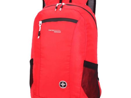 Swissdigital SD1595-42 Seagull Lightweight Water Resistant Foldable Backpack, Red Supply